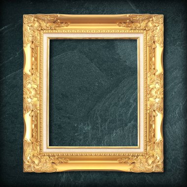 Siyah arkaplanda altın çerçeve