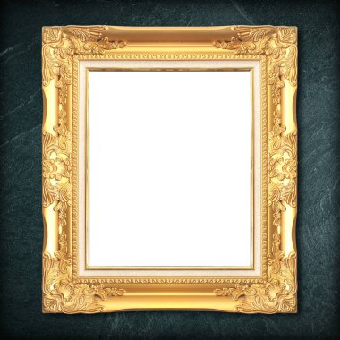 Siyah arkaplanda altın çerçeve