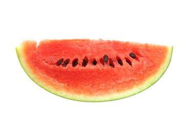 Beyaz arkaplanda dilimlenmiş karpuz