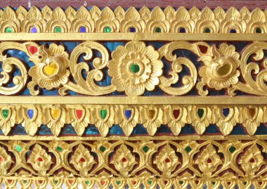 Duvarda geleneksel Tayland tarzı sanat eseri resmi deseni