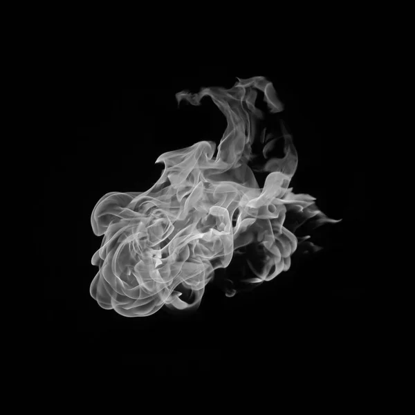 Abstraktní Bílý Kouř Izolovaných Černém — Stock fotografie