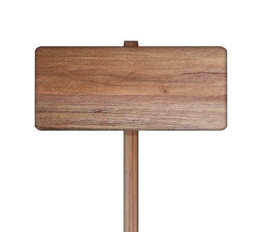 kırpma yolu beyaz zemin üzerine tahta işaret