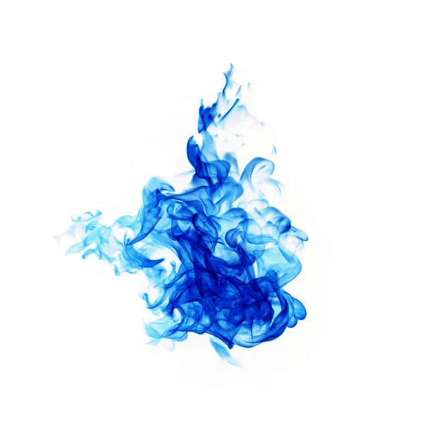 Modré Plameny Izolované Bílém Pozadí — Stock fotografie