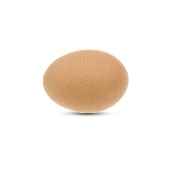 白で隔離された単一の茶色の鶏の卵 — ストック写真