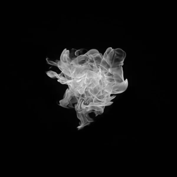 Abstract White Smoke Isolated Black — Stock Photo, Image