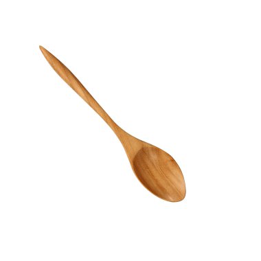 Beyaz arkaplanda tahta kaşık