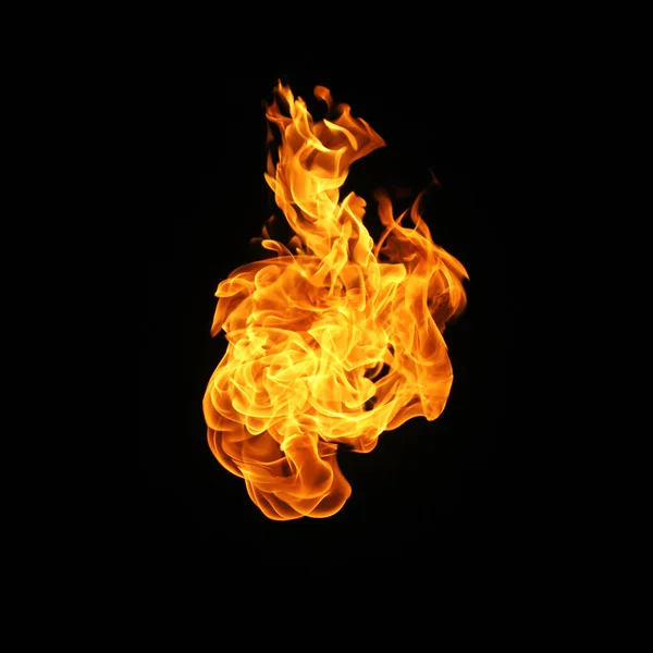 Fire Plameny Kolekce Izolované Černém Pozadí — Stock fotografie