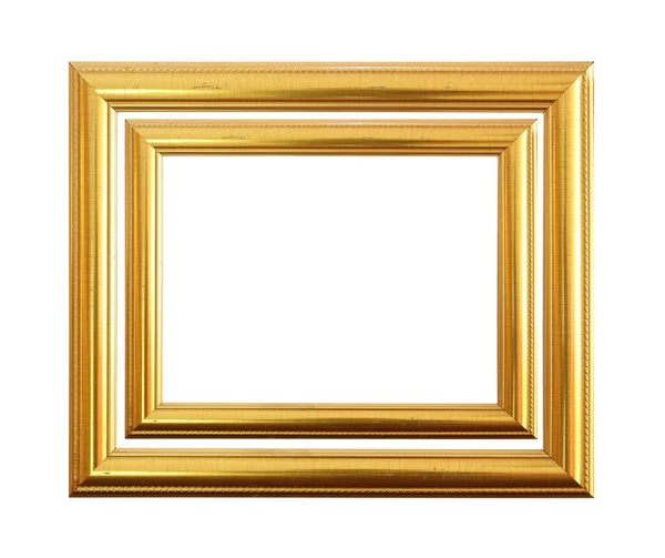 Gold Antique Frame Isolated Black Background — Stock Photo, Image