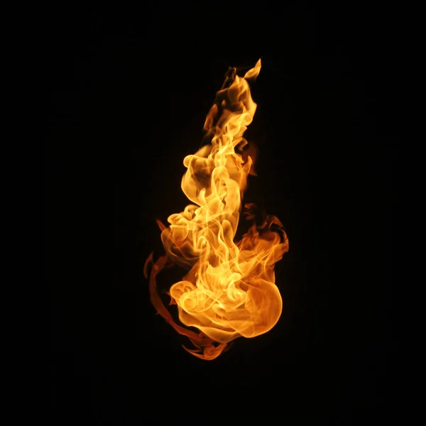 Fire Flames Collection Isolated Black Background — Stock Photo, Image