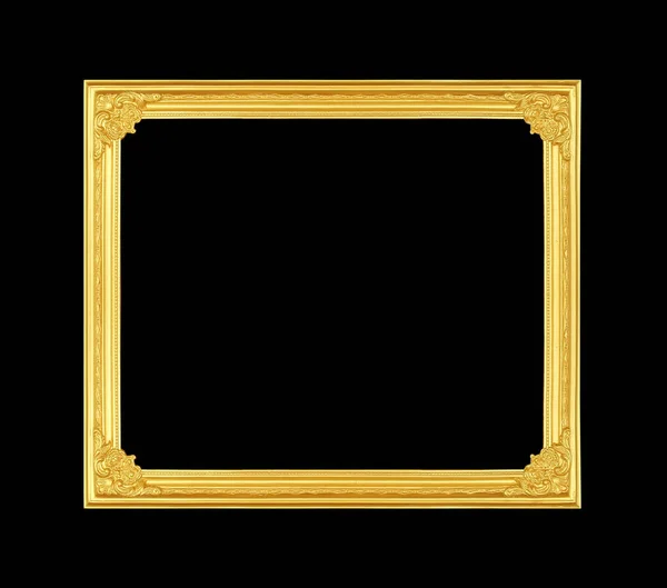 Cornice Oro Sfondo Nero — Foto Stock