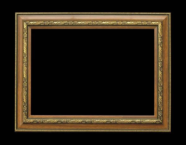 Wooden Frame Isolated Black Background — Stock Photo, Image