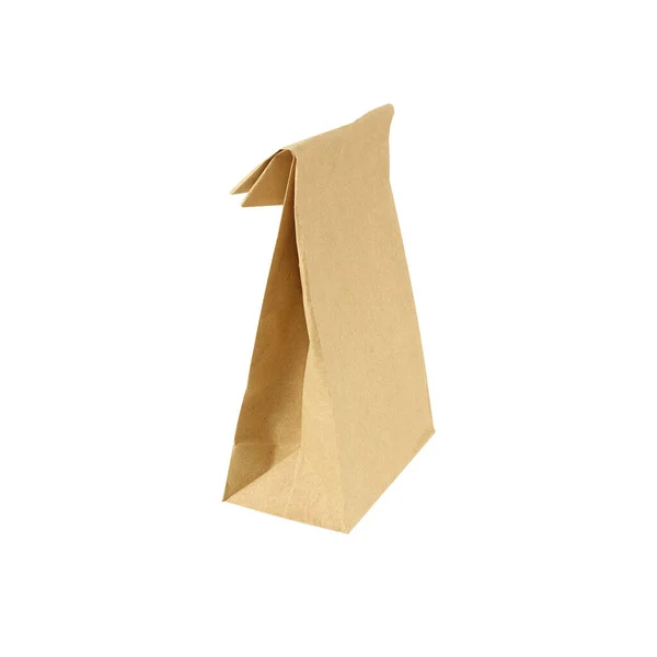 Recycle Brown Paper Bag White Background — Stock Photo, Image