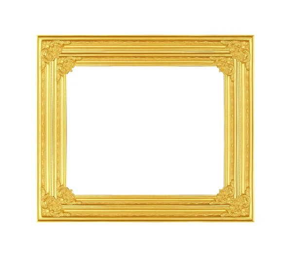 Gold Picture Frame White Background — Stock Photo, Image