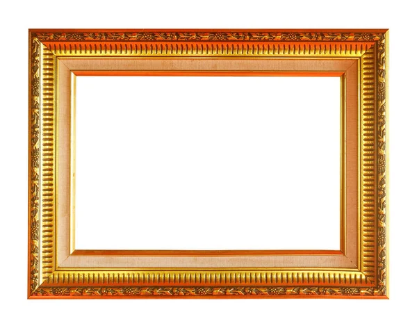 Goud Antiek Frame Geïsoleerd Witte Achtergrond — Stockfoto