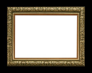 ahşap çerçeve siyah arkaplanda izole edildi