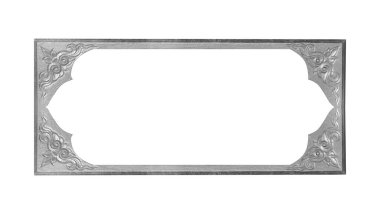 Gri resim çerçevesi beyaz arkaplanda izole edildi