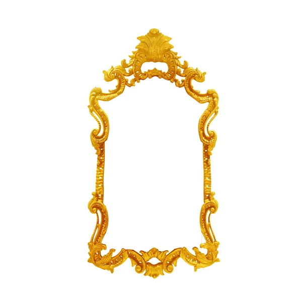 Gouden Vintage Frame Geïsoleerd Witte Achtergrond — Stockfoto