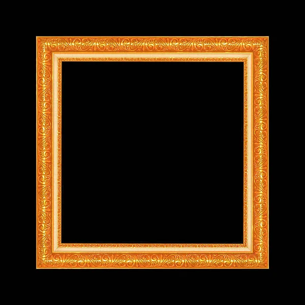 Gold Antique Frame Isolated Black Background — Stock Photo, Image