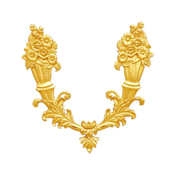 Süs malzemeleri, beyaz üzerine klasik altın çiçekli tasarımlar. 