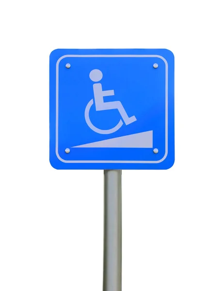 Reserverad Parkeringsskylt För Handikappade Med Rullstol — Stockfoto