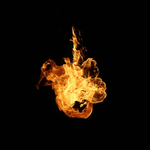 Feuerflamme Sammlung Isoliert Auf Schwarzem Hintergrund — Stockfoto
