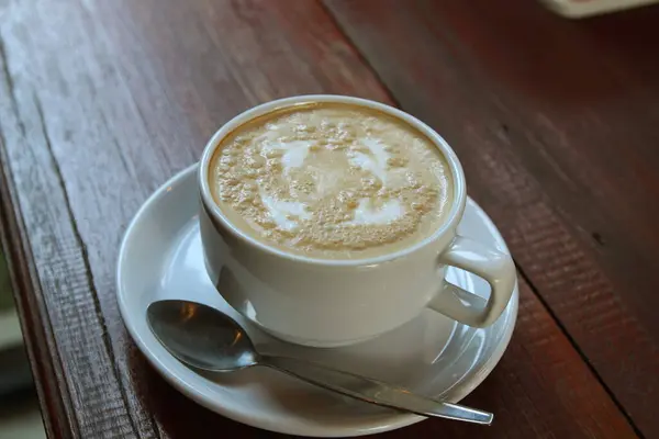 Café Chaud Sur Une Table Dans Restaurant — Photo