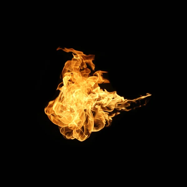 Feuerflamme Sammlung Isoliert Auf Schwarzem Hintergrund — Stockfoto