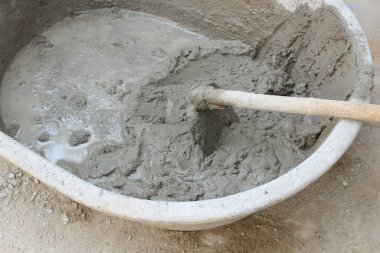 İnşaat alanı için ıslak çimento karışımı.