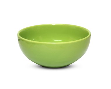 Beyaz arka plan üzerinde izole yeşil kase