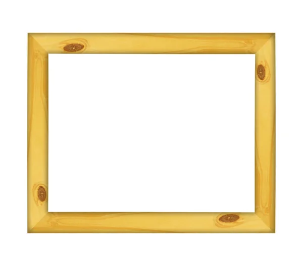 Houten Frame Geïsoleerd Witte Achtergrond — Stockfoto