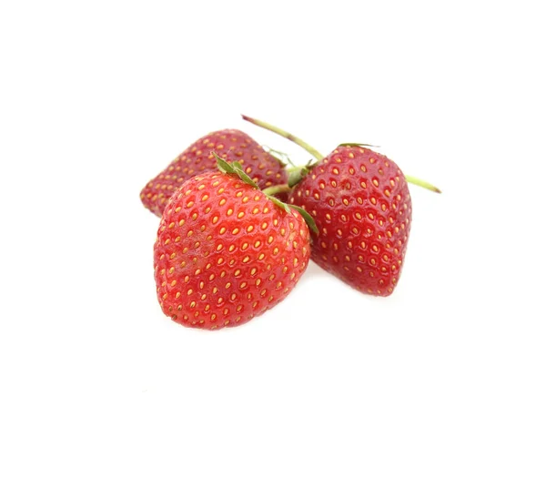 Erdbeeren Hautnah Auf Weißem Hintergrund — Stockfoto