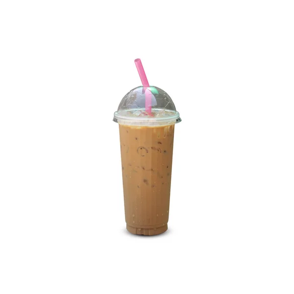 Iced Coffee Glass White Background — Stock Photo, Image