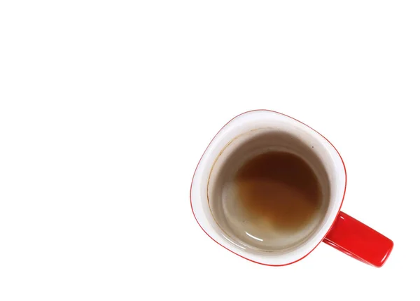 Taza Café Rojo Vacío Aislado Sobre Fondo Blanco — Foto de Stock