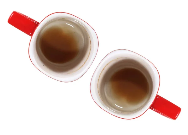 Beyaz Arka Plan Üzerinde Izole Kırmızı Boş Kahve Fincanı — Stok fotoğraf