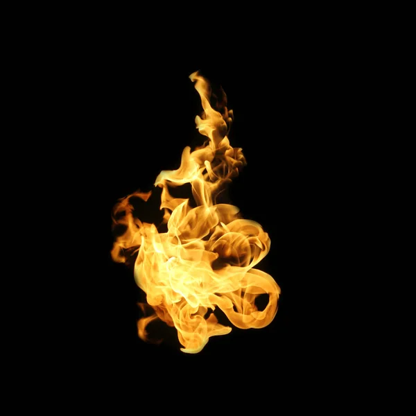 Fire Flames Collection Isolated Black Background — Stock Photo, Image