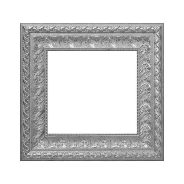 Antique Gray Picture Frame White Background — Stock Photo, Image