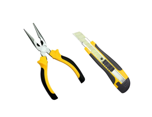 Pliers Cutters Put White Background — Stock Photo, Image