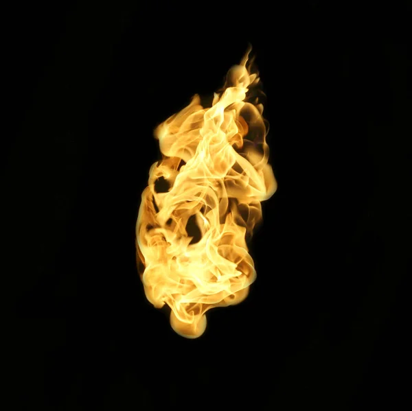 Fire Flame Collection Isolated Black Background — Stock Photo, Image