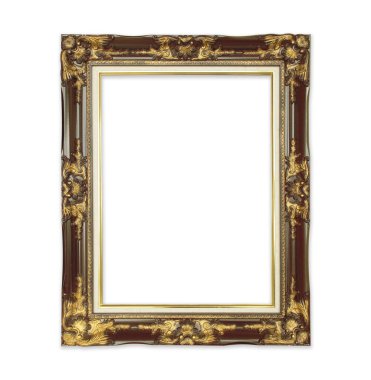 Beyaz arka plan üzerinde izole antik siyah çerçeve