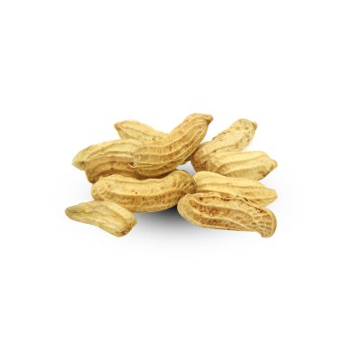 beyaz arkaplanda izole edilmiş yerfıstıkları