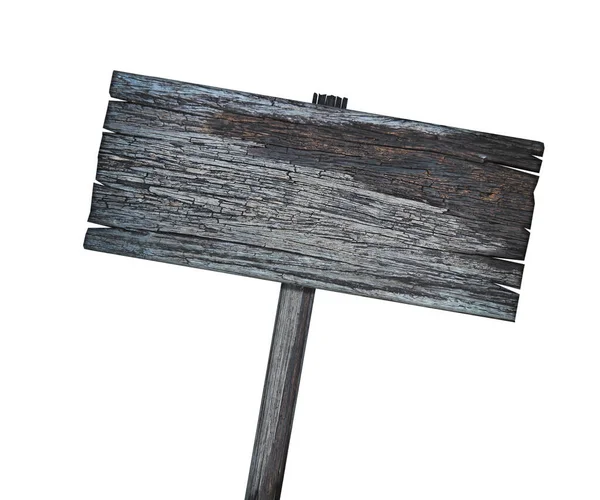 クリッピング パスと白い背景の上の木製看板 — ストック写真