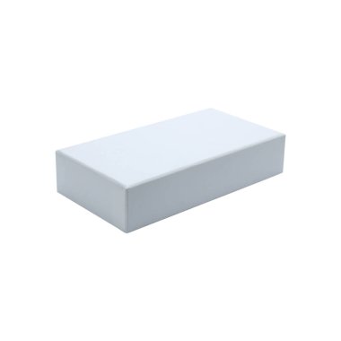 Beyaz arkaplanda beyaz bir kutu şablonu