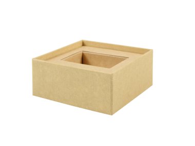 Açılmış çizgi film kutusu beyazda izole edildi