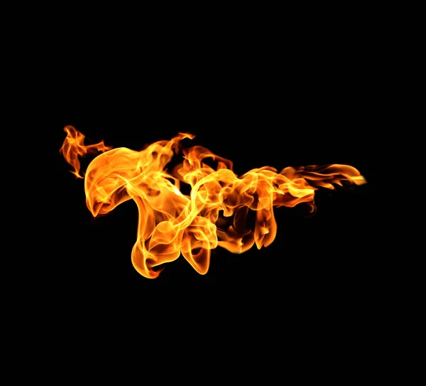 Изолированное Пламя Черном Фоне — стоковое фото