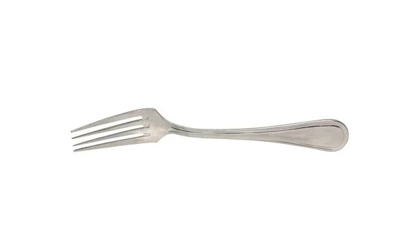 Silver Fork White Background — Stock Photo, Image