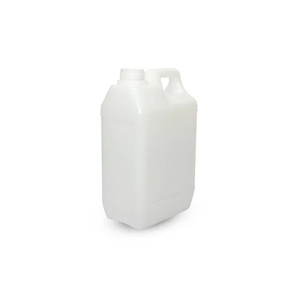 White Plastic Jerry Can Isolated White Background — Stock Photo, Image