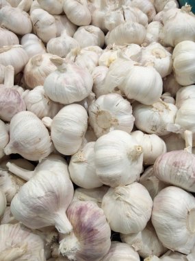 Beyaz sarımsak kafa üst görünüm