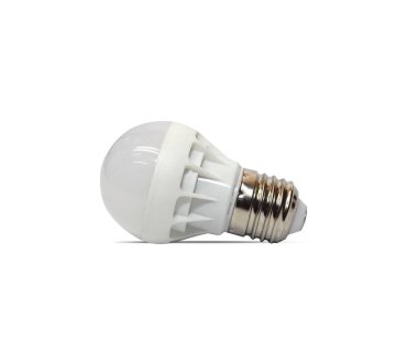 LED ampul beyaz arkaplanda izole edildi