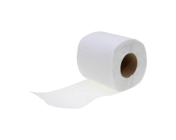 Izole Beyaz Bir Arka Planda Beyaz Tuvalet Kağıdı — Stok fotoğraf