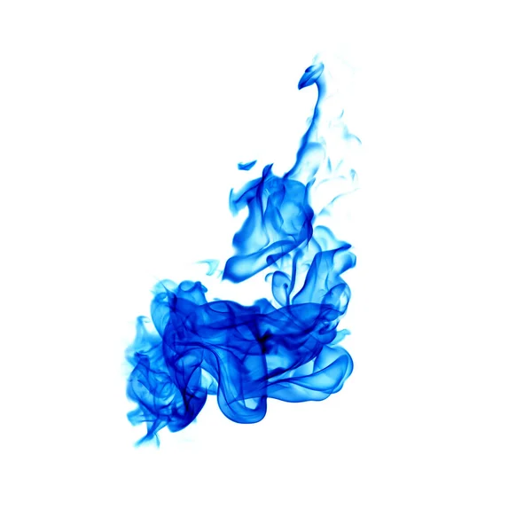 Modré Plameny Izolované Bílém Pozadí — Stock fotografie